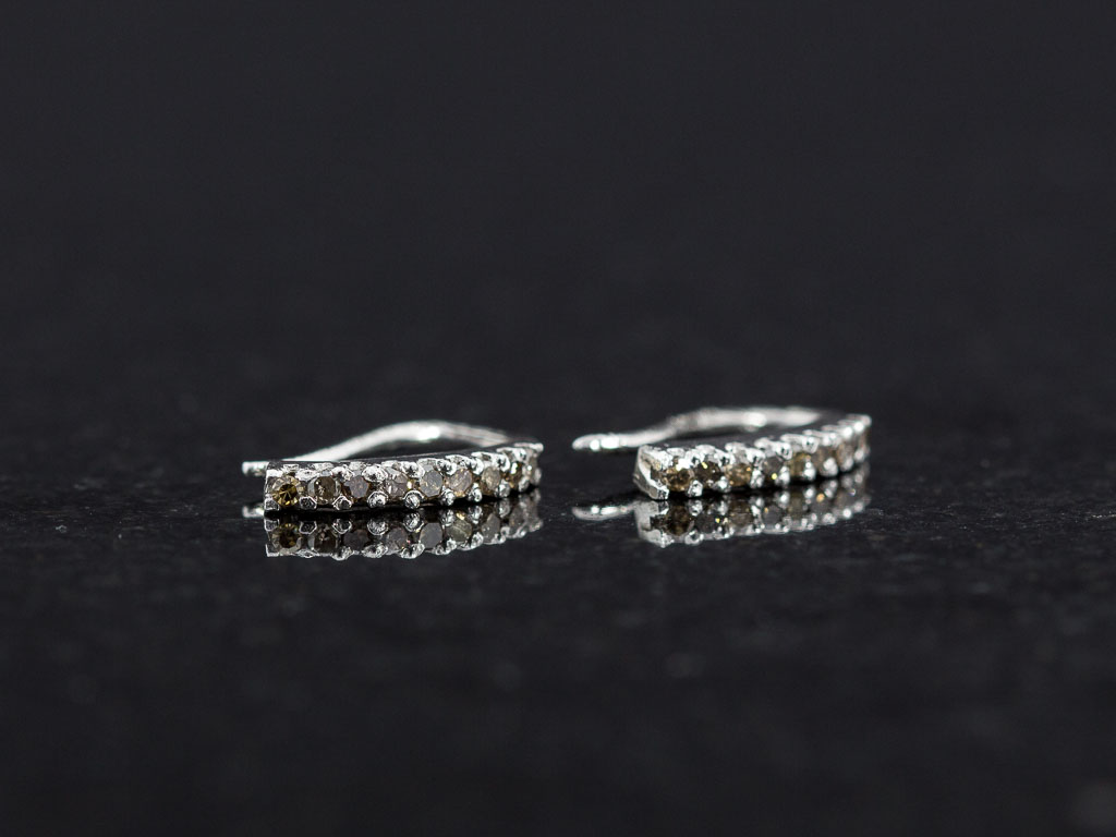 CHAMPAGNE DIAMONDS | Earrings in rhodiumplated Sterling Silver