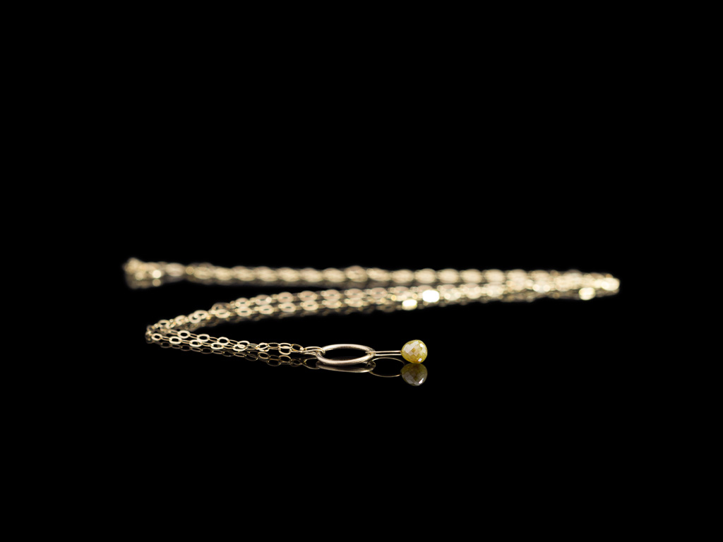 YELLOW DIAMOND CIRCLES | Solid Gold necklace