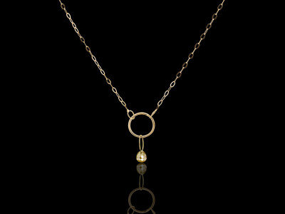 GELBER DIAMANT IM KREIS | Halskette aus massivem Gold