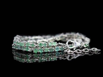 SIXTY-TWO EMERALDS | Sterling Silver tennis bracelet (sold out)