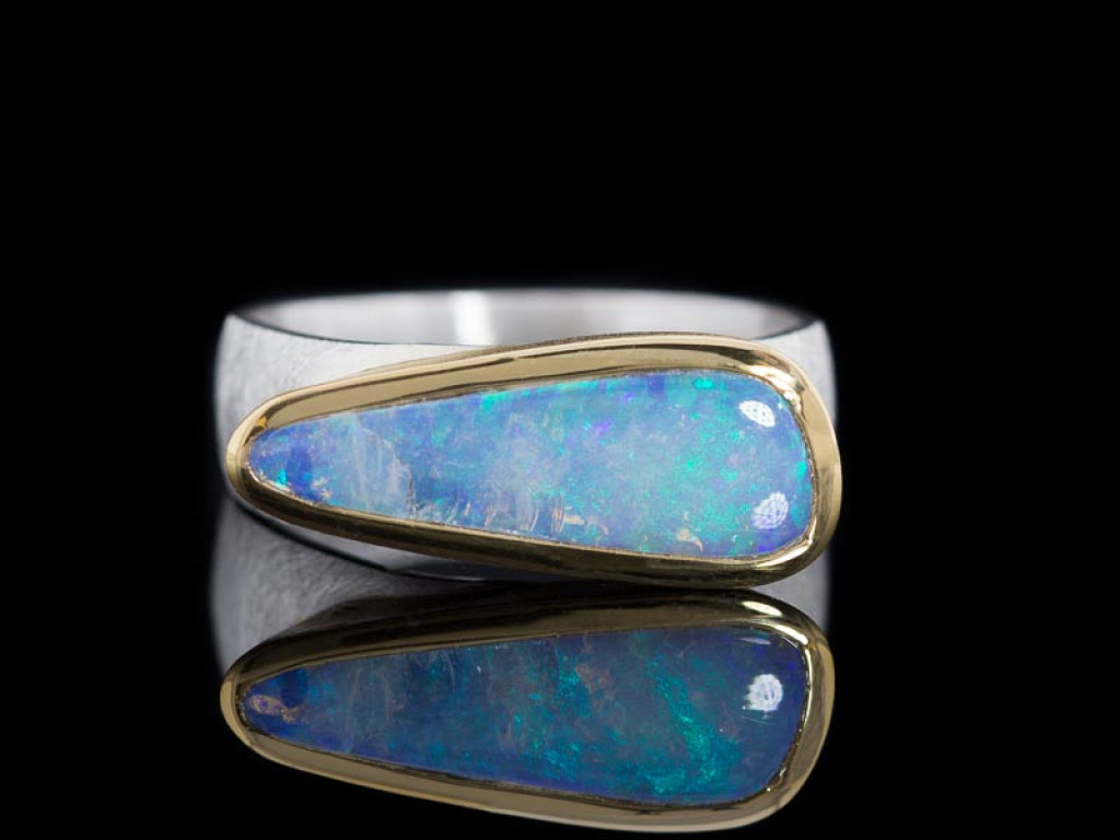 OPAL UNUSUAL | Sterling Silver ring with large Boulder Opal