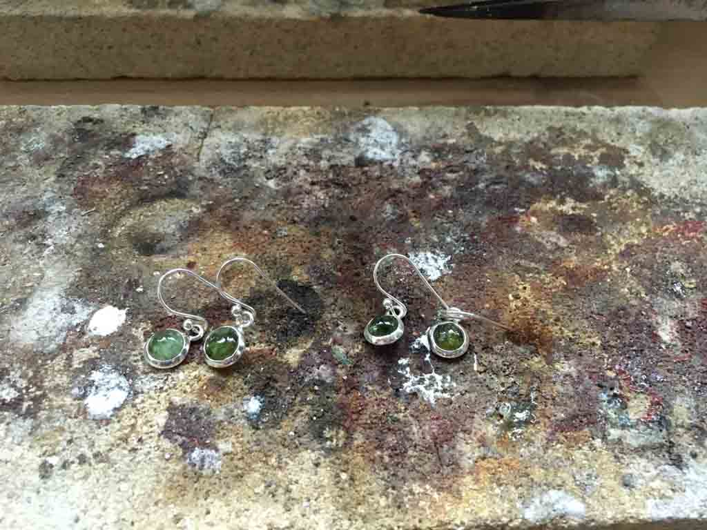 DARK GREEN TOURMALINE | Sterling Silver earrings (custom order)