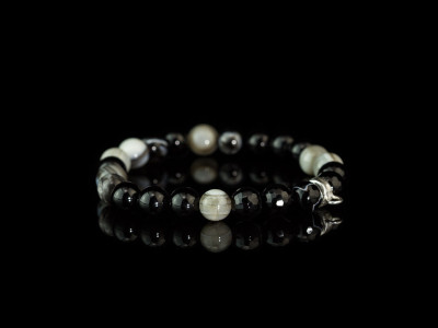 JUPITER AGATE SPHERES | Bracelet with smooth and faceted spheres (Sold out)