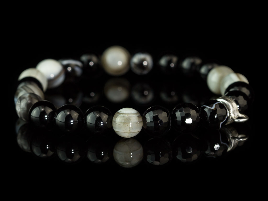 JUPITER AGATE SPHERES | Bracelet with smooth and faceted spheres (Sold out)