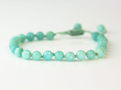 Legend of the Amazone | Bracelet with faceted Amazonite spheres (sold out)