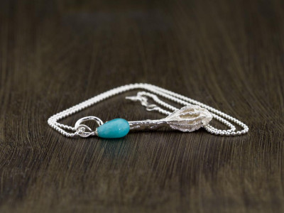 SEED POD AMAZONITE | Necklace in Sterling Silver (made to order)