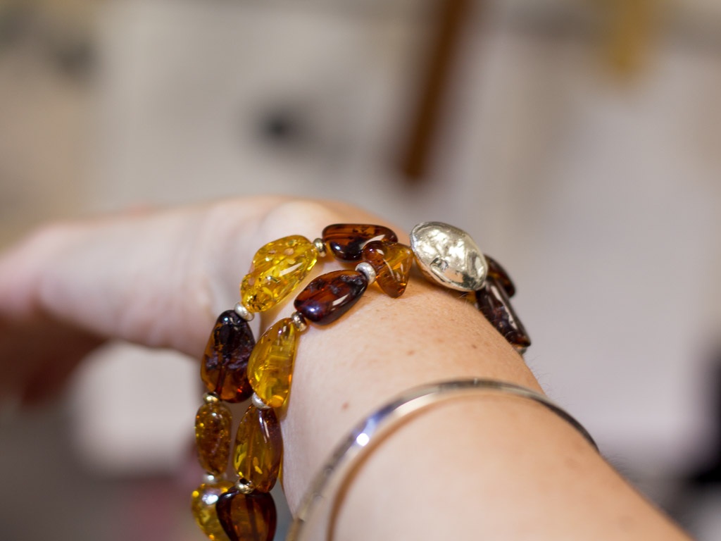 ROCK AMBER | Bracelet with a Sterling Silver nugget (sold)