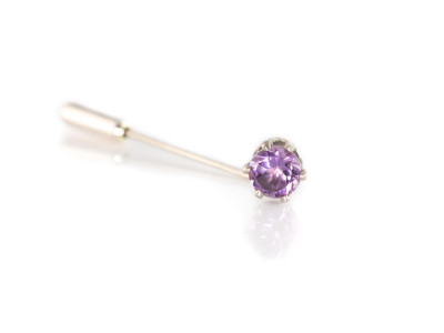 Lapel Pin with Amethyst in Sterling Silver | tie pin | brooch (sold out)