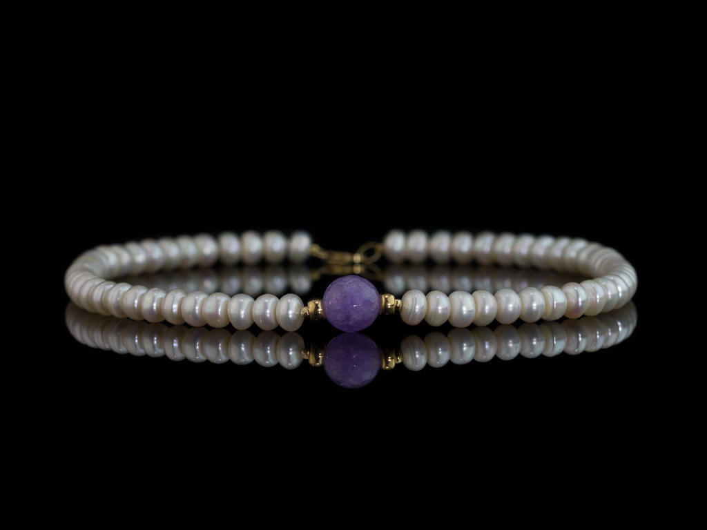 PEARL COLLIER WITH AMETHYST | Necklace with Gold vermeil details (sold out)