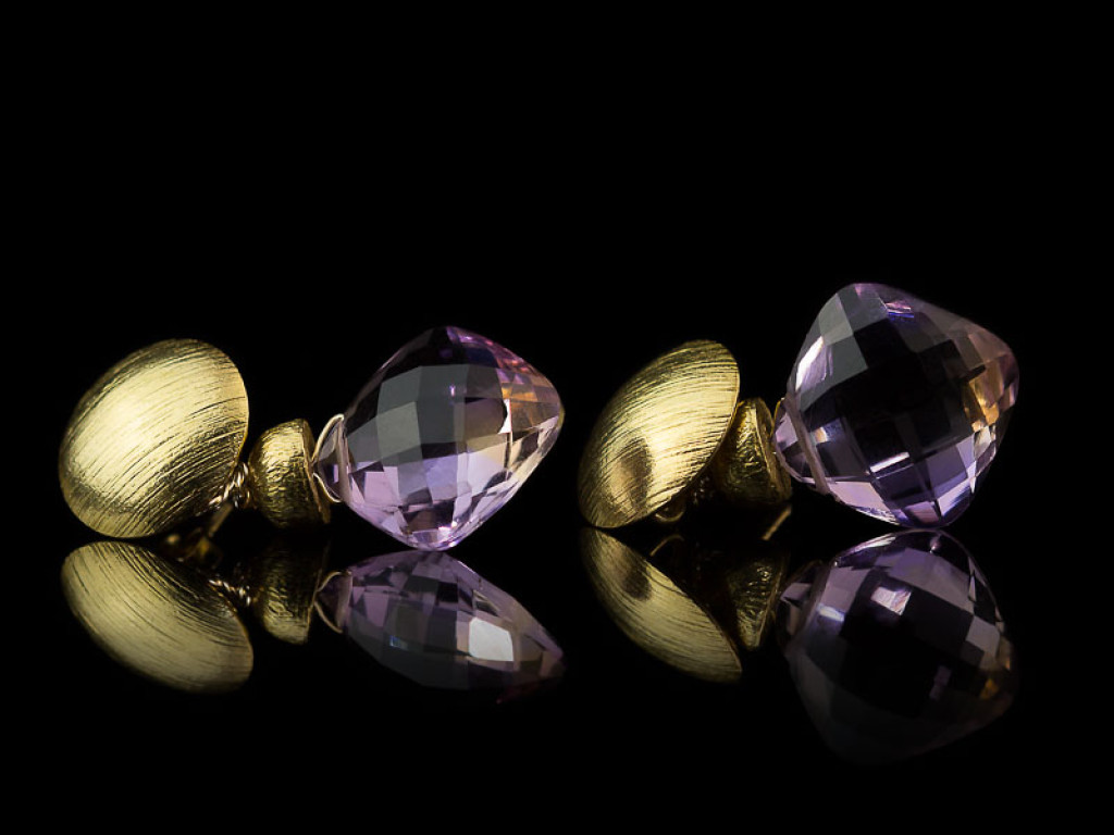 DUAL ELEGANCE | Earrings with Ametrine in Gold vermeil (Sold out)