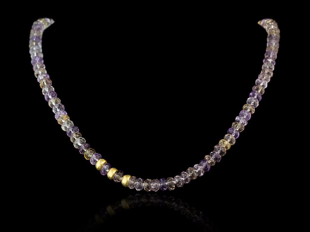 DUAL ELEGANCE | Ametrine necklace with Gold vermeil elements (sold)