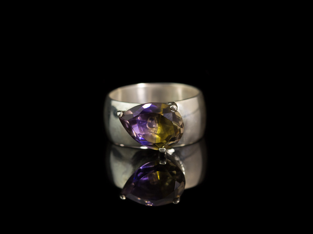 DUAL ELEGANCE  CUSTOM| Sterling Silver Cocktail ring with large Ametrine (Sold out)