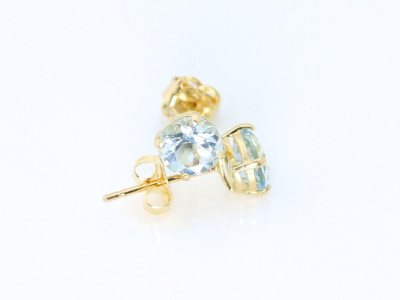 Aquamarine Gold faceted earstuds (Sold out)