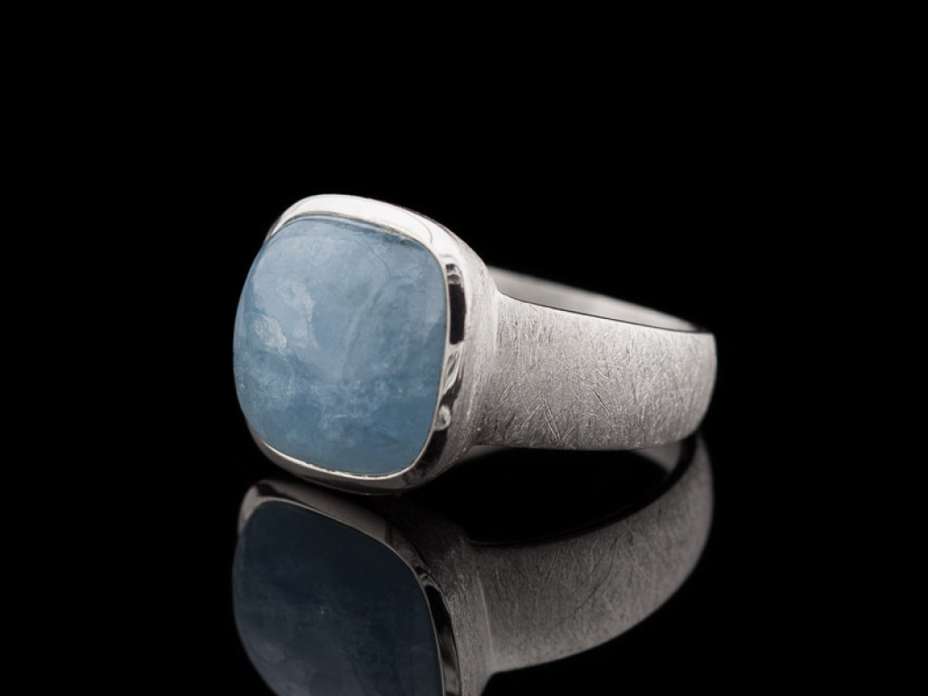 AQUA | Sterling Silver Ring with Aquamarine