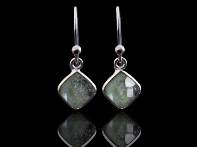 Aquamarine Square dangly earrings | Sterling Silver (sold)