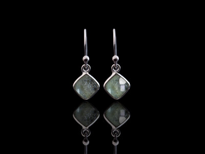 Aquamarine Square dangly earrings | Sterling Silver (sold)