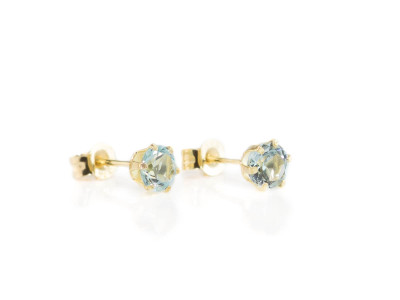 Little Aquamarine Sparkle | Gold faceted earstuds (sold)