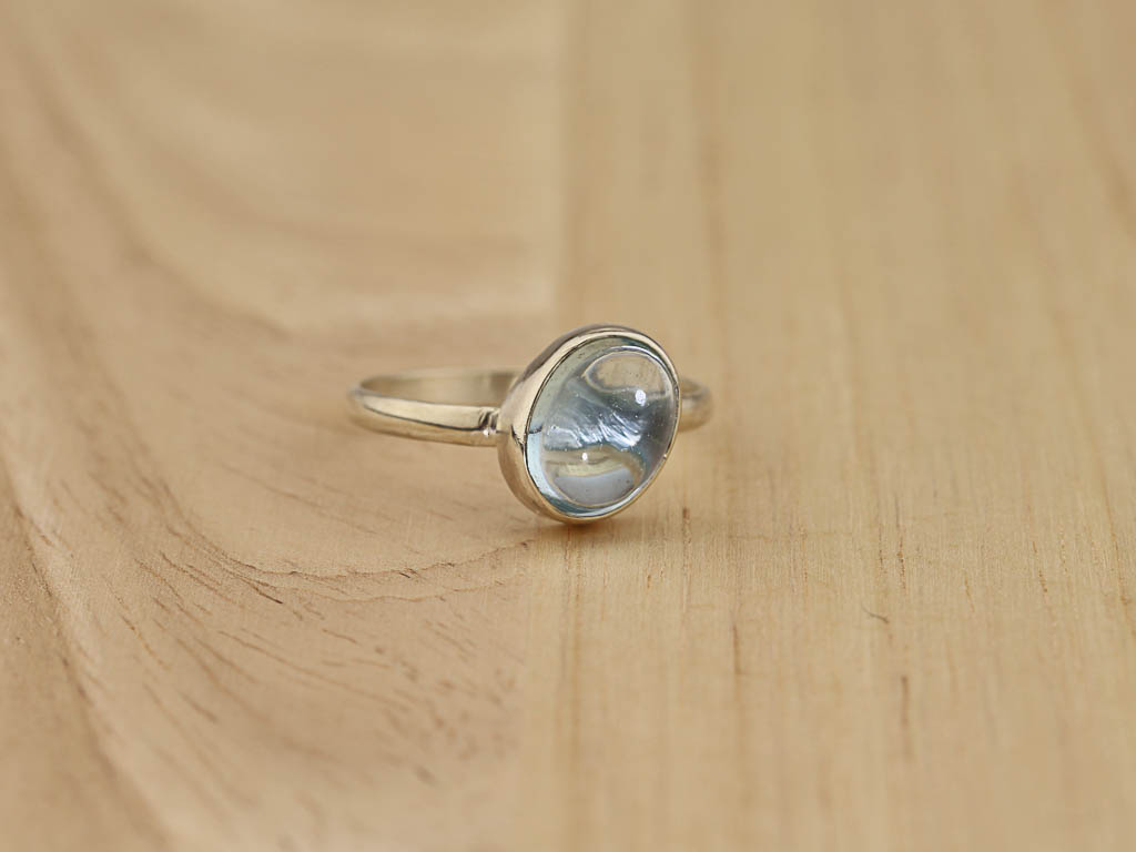 ASYMETRICALLY BLUE | Silver ring with an oval Aquarmarine (made to order)