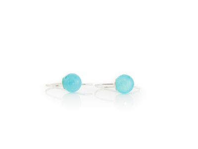 CANDY | Earrings with Sea Blue Chalcedony and Sterling Silver (sold)