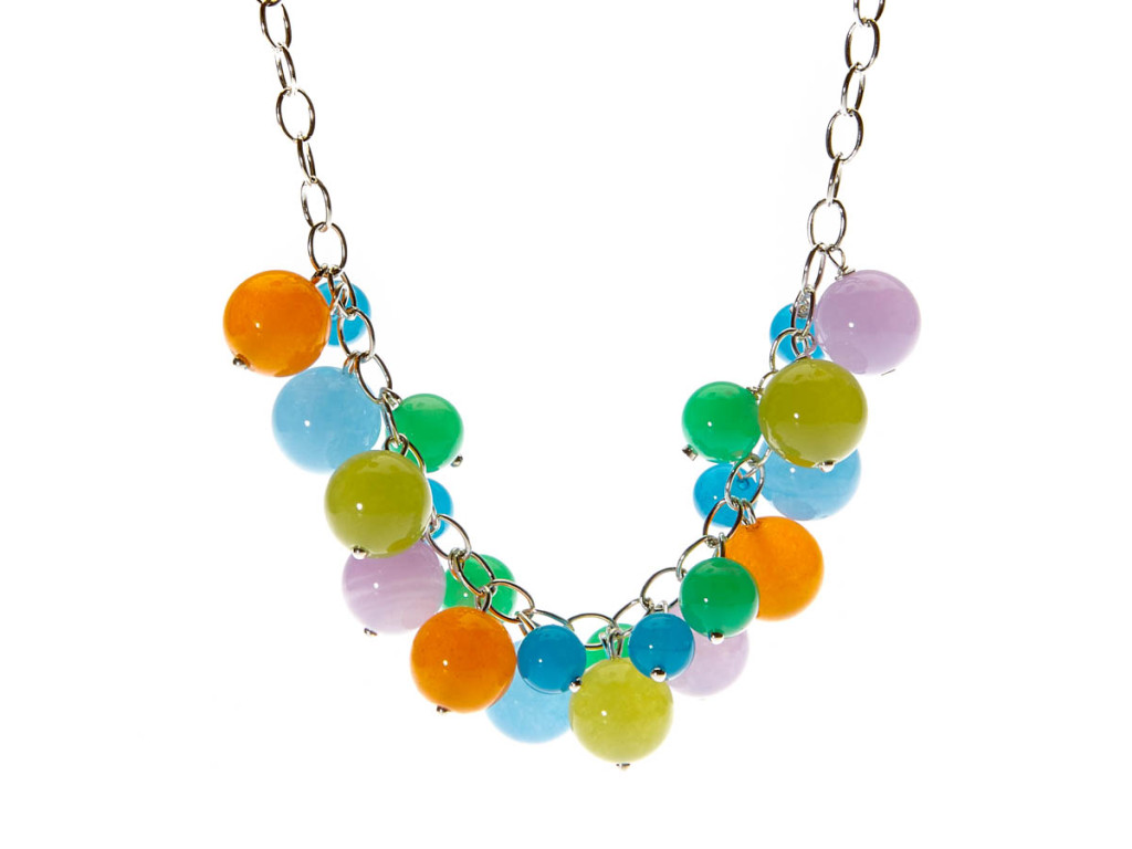 CANDY | necklace Sterling Silver with genuine Chalcedony spheres (sold out)