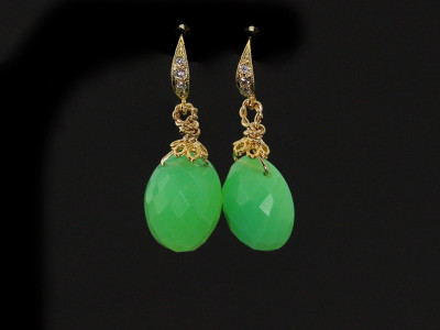 Chrysoprase Golden earrings (sold out)