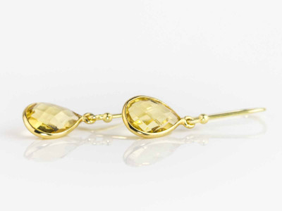 Citrin-Ohrringe | aus vergoldetem Silber mit tropfenförmigen Anhängern (ausverkauft)