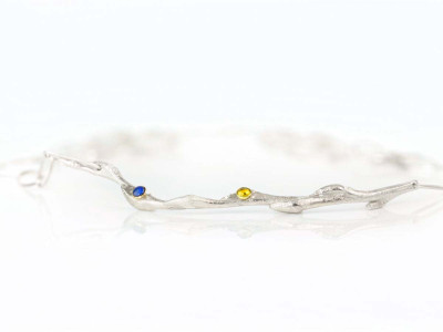 OPAL and CITRINE TWIG | Sterling Silver Necklace