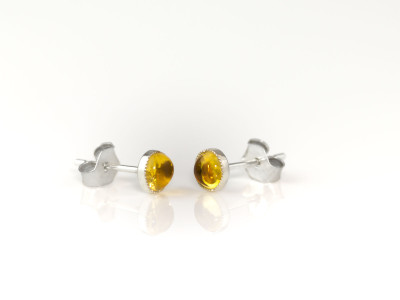 Little Yellow dots | Citrine ear studs in Sterling Silver (Sold out)