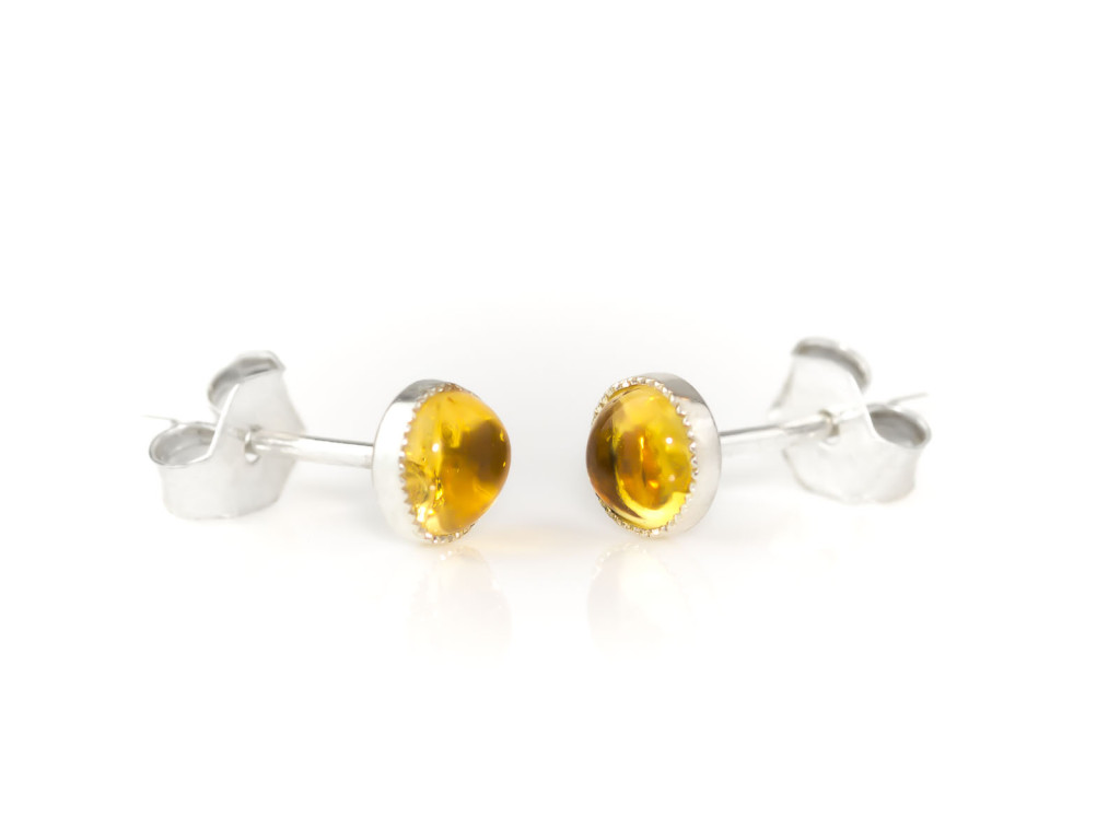 Little Yellow dots | Citrine ear studs in Sterling Silver (Sold out)
