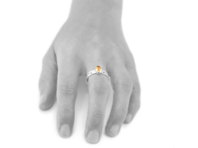 SEE THROUGH CITRINE | Sterling Silver ring with dots (Sold out)