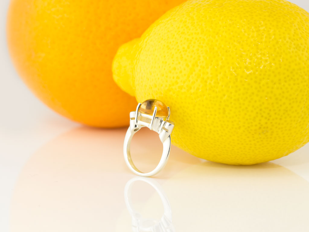 TRIPLE CITRINE DOME | Sterling Silver ring with 3 Citrines