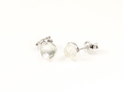 White faceted Topaz in Sterling Silver round earstuds (sold out)