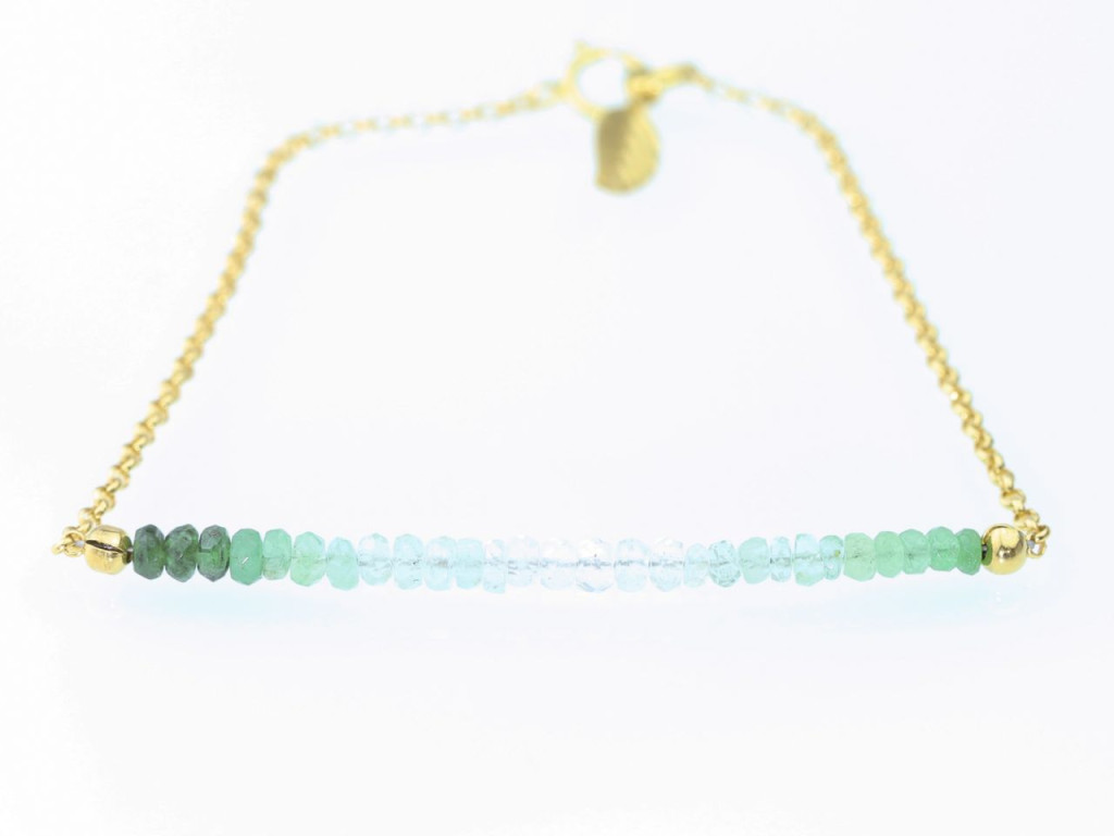 Columbian shaded Emerald golden bracelet (ausverkauft)