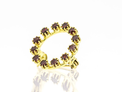 GRANATBROSCHE | 12 edle Steine in 9 carat Gold