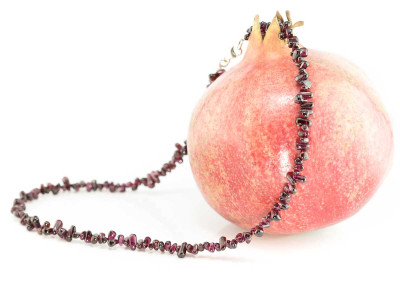Pomegarnet necklace | shiny Garnet drops | Sterling Silver clasp (Sold out)