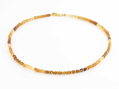 Cinnamon Garnet necklace | shaded Hessonite with Gold Applications