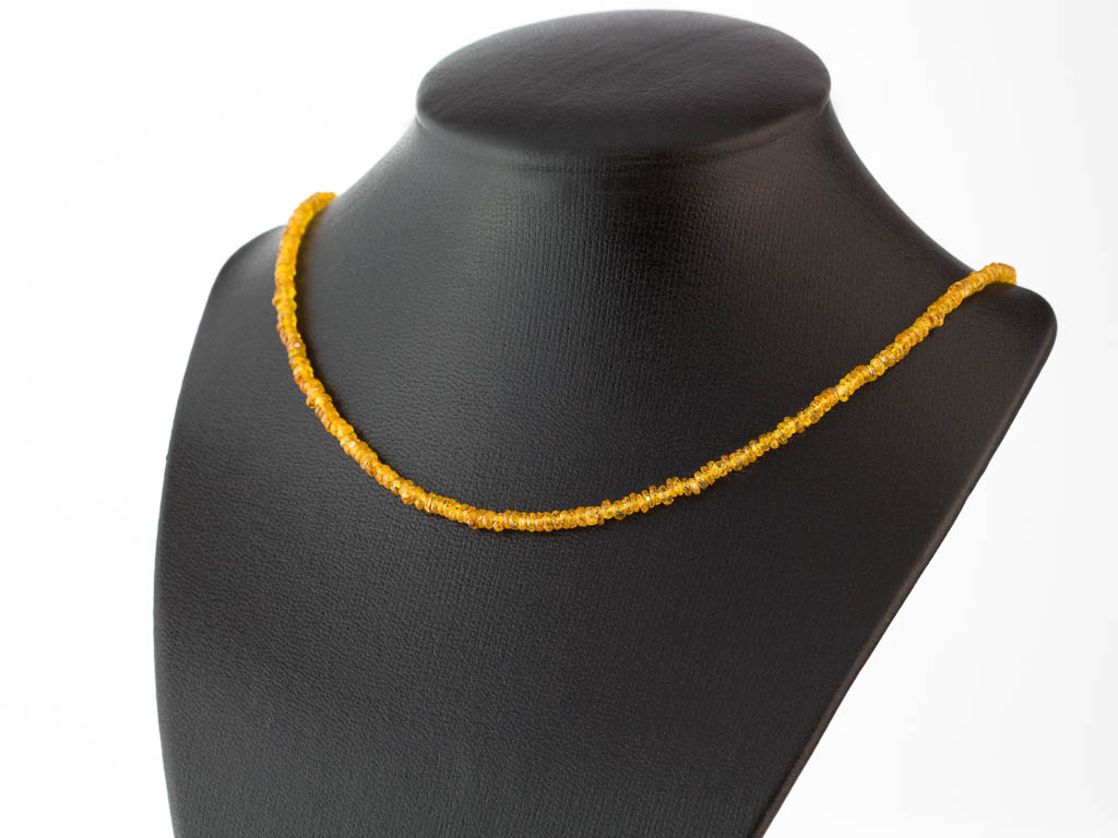 EXCLUSIVELY ORANGE | Mandarin Garnet necklace with Sterling Silver (made to order)