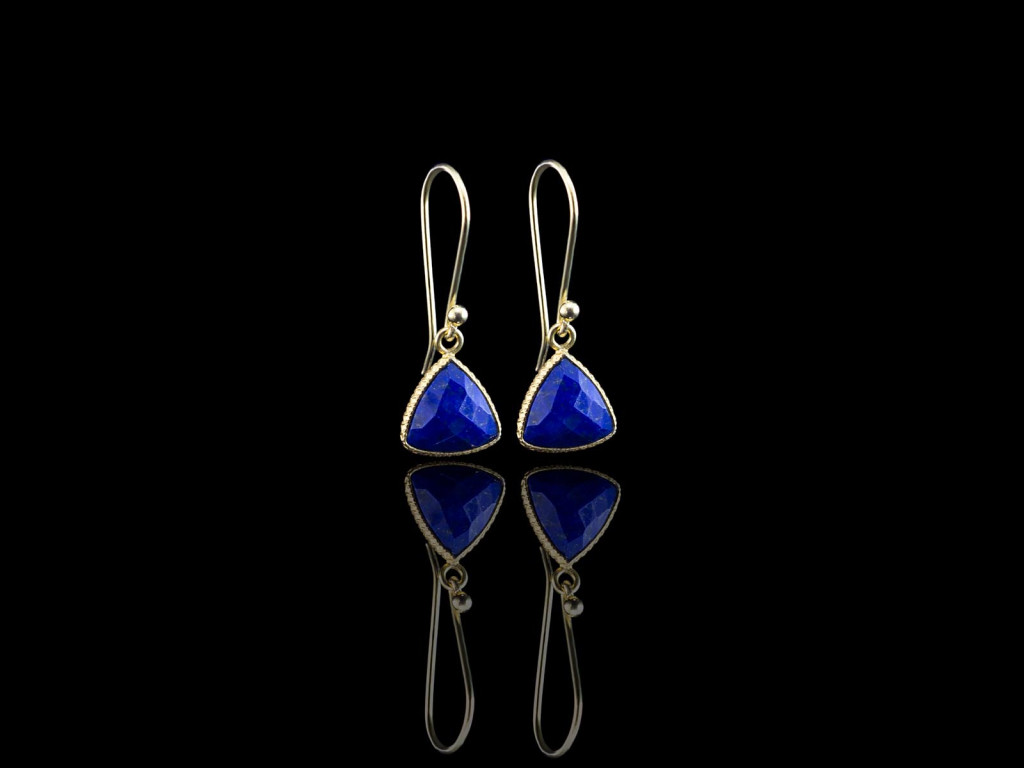 Lapis Lazuli Trillion Gold earrings (Sold out)