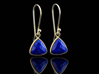 Lapis Lazuli Trillion Gold earrings (Sold out)
