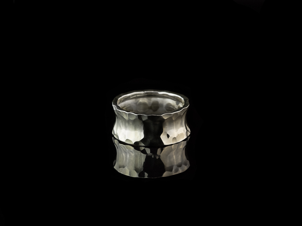 CONCAVE | Wrought Sterling Silver ring for men