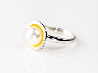 Pearl On A Gold Platter Sterling Silver Ring (sold out)