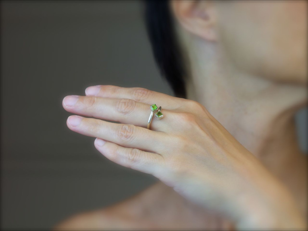 Two Squared | Peridot Silver Ring (sold)
