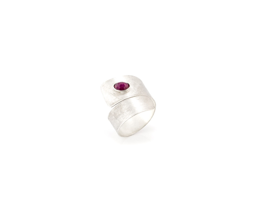 WRAPAROUND RUBY | brushed Sterling Silver ring | adaptable (custom order)