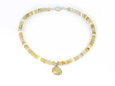 Golden Rutilated Quartz - Venus Hair Necklace | Sterling Silver with Pendant (Sold out)