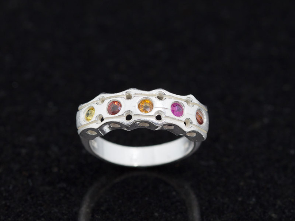 FIVE COLOURFUL SAPPHIRES | Solid Sterling Silver ring