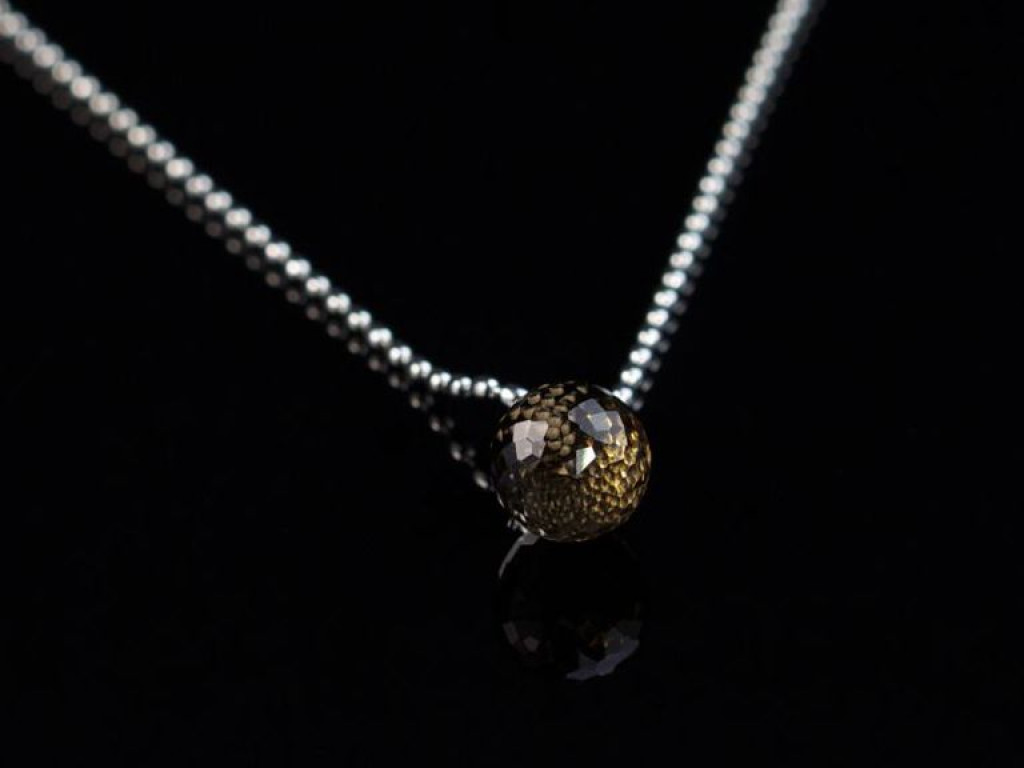 Dark Kristall | Drop shaped Smoky Quartz Sterling Silver necklace