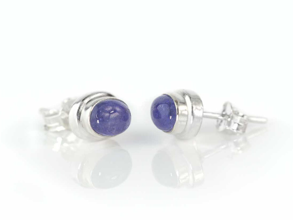 Blue Tanzanite ear studs set in Sterling Silver (sold out)