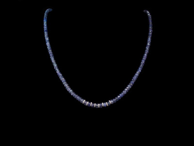 Blue Tanzanite necklace with Sterling Silver works (sold)