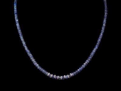 Blue Tanzanite necklace with Sterling Silver works (sold)