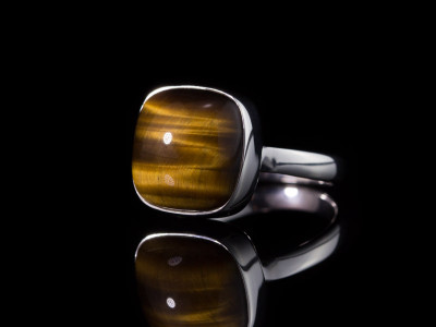 TIGER'S EYE SQUARE CABOCHON | Sterling Silver ring (Sold Out)